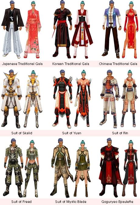 cabal costume list.